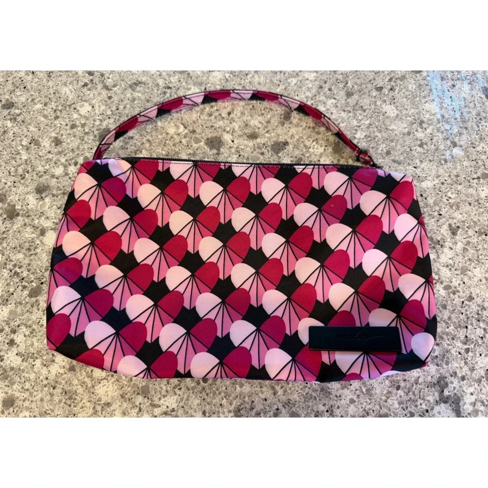JuJuBe Be Quick Heartbreak Pink/Black Wristlet Clutch Organizer Travel Bag